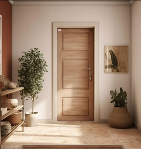 Puerta de PVC con Acabado de Madera, Puerta Interior de Madera Contrachapada para Dormitorio y Baño, Puerta de MDF Precolgada con Marco y Accesorios, Fábrica en Vietnam - Product Image 1
