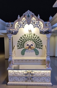 Inlay Design Marble <b>Mandir</b> for Apartment Marble Temple with Semi Precious Stone Inlay Traditional Marble Carved Temple India - Product Image 5