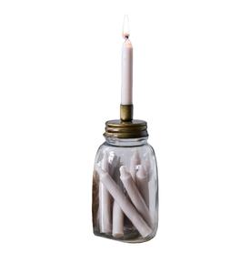 Bouteille de verre pour bougie chauffe-bougie, 1 pièce, décoration de noël en forme de pot avec métallique - Product Image 1