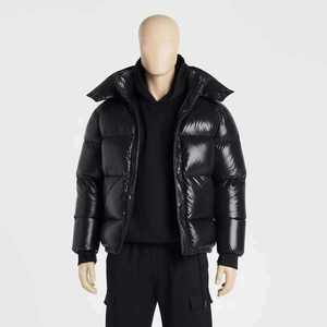 Men's Hooded Puffer Jacket Windproof Down Filled Zipper Closure Casual <b>Winter</b> Wear <b>Thick</b> Polyester <b>Coat</b> - Product Image 1