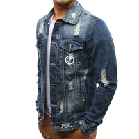 Veste en jean d'hiver pour homme, grande taille, imprimée sur mesure, patchwork, style décontracté, 100% coton, délavée à l'acide, écologique