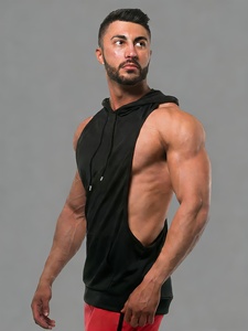 Mens Daily Workout Sleeveless Gym Hoodie Athletic Bodybuilding Tank Top Shirt - Product Image 3