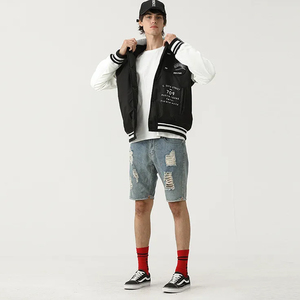 Chaquetas Letterman de Béisbol con Ribetes y Puños en Contraste Tejidos al por Mayor, Proveedor de Ropa de Moda con Corte y Confección, Chaquetas Bomber Varsity - Product Image 1