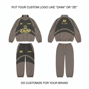 Veste coupe-vent décontractée en taffetas de nylon respirant léger 115 GSM de qualité supérieure, avec empiècements vert et jaune, logo personnalisé, vêtements de sport - Product Image 1