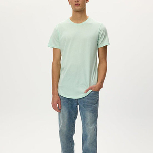 Camiseta de manga corta de algodón de punto grueso con efecto desgastado y lavado a la piedra, estilo urbano, corte regular, personalizada para hombre, verano 2026 - Product Image 6