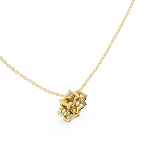 Collier pendentif carré en or avec diamant de laboratoire – Collier minimaliste géométrique pour femme, idéal au quotidien - Product Image 2