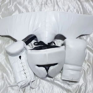 Custom Logo Real Cowhide Leather Boxing <b>Gloves</b> Nose/Check Bars Head Groin Guards Protector Sanda Boxing Set Moisture Wicking - Product Image 5