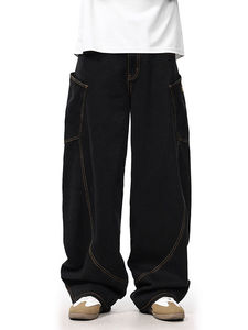 Nouveau design, jeans en denim coupe ample pour hommes, sur mesure, vente en gros directe d'usine, jeans pour hommes en coton élastique - Product Image 2