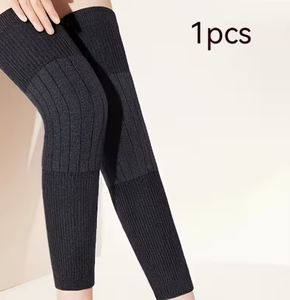 Soft Knit Non-Slip <b>Leg</b> <b>Warmer</b> Black Cotton Spandex Blend Breathable Pull on Support Unisex All Seasons - Product Image 1