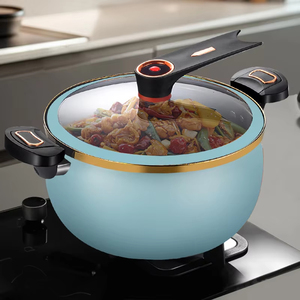 Casserole en céramique orange moderne avec couvercle en verre, écologique, compatible four, gaz et induction - Product Image 2
