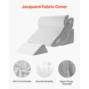 Juego de 4 Almohadas Ortopédicas Ajustables en Forma de Cuña, Soporte Postoperatorio para Piernas, Cuello, Hombros y Espalda - Product Image 3