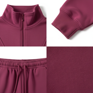 Ensemble survêtement femme personnalisé en molleton de coton épais avec sweat à capuche et short – Conception sur mesure - Product Image 5