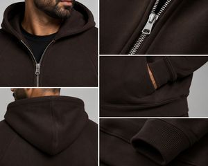 Mens relaxed zip hoodie made with smooth breathable fabric offering flexible comfort and clean street inspired daily wear - Product Image 6