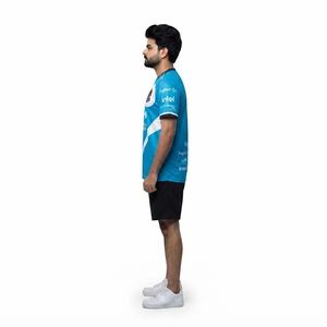 เสื้อแข่งอีสปอร์ตแบบพรีเมียม OEM ผลิตตามสั่ง 140-160 GSM โพลีเอสเตอร์ คอเสื้อแบบริบ ซับลิเมชั่น สำหรับทีมเกมมิ่งมืออาชีพ - Product Image 3