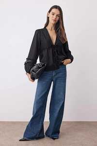 Blusa Blanca de Encaje con Cuello en V y Mangas Abullonadas para Mujer, con Lazo Delantero, Estilo Casual Holgado, Moderno y Romántico para Invierno, Primavera y Verano, ODM - Product Image 5