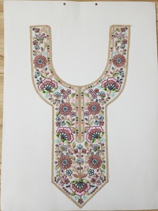 Designer Embroidered <b>Sew</b>-<b>On</b> Neck <b>Patches</b> | Fancy Orgenza Neckline Applique for Women's Apparel - Product Image 3