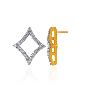 Pendientes de Diamantes Minimalistas Kite Gleam, con Forma de Diamante, Oro Amarillo de 18K con Diamantes Cultivados en Laboratorio, Fabricación de Joyería Fina - Product Image 3