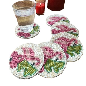 Stylish Seed Beads Decorative Coaster For Dining Table Use Beautiful Beaded Embroidery Coaster For Home Table Setting - Product Image 3