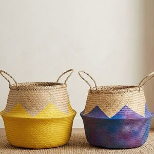 <b>Belly</b> Seagrass Storage <b>Basket</b> Eco-friendly Fiber Lightweight Storage <b>Basket</b> with Lid for Toys Storage, Plan Pot and Laundry Use - Product Image 5