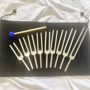 Ensemble de 9 diapasons non lestés Solfeggio de fabrication Mars pour la sonothérapie - Product Image 1