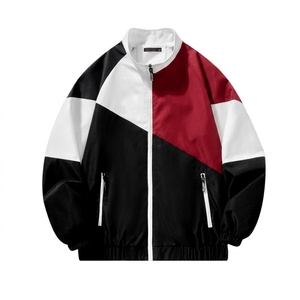 Blouson coupe-vent homme style sportif à blocs de couleur, col montant, fermeture éclair, en polyester, pour l'automne - Product Image 6