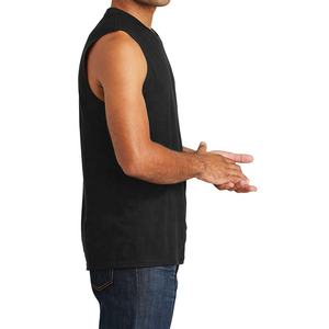 Chaleco deportivo ajustado para hombre, camiseta sin mangas de algodón de secado rápido, transpirable, de talla grande - Product Image 2