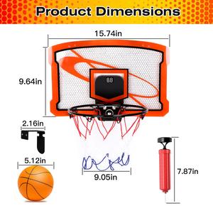 1 Set di Mini canestro da Basket per interni 4 palline gonfiabili Audio elettrico realizzatore di attrezzature da allenamento per bambini adulti - Product Image 1