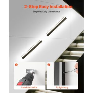 Applique da Esterno Moderne a Striscia Lunga 23,6 Pollici, Confezione da 2, Impermeabili IP65, Gamma di Colori 2700K-6000K - Product Image 5