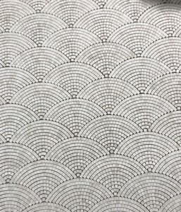 Mosaico de Papel con Patrón de Abanico en Mármol Blanco Lechoso, Pulido, 8mm de Grosor, Resistente al Agua, Ecológico, 5 Años de Garantía, Interior Moderno - Product Image 5