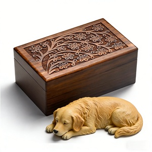 Urnas Comemorativas Ecológicas Artesanais em Madeira de Jacarandá Marrom com Design Árvore da Vida, Urna Retangular Personalizável para Cinzas de Múltiplas Espécies de Animais - Product Image 3