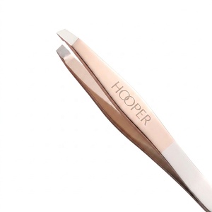 Nuevas Pinzas de Color Nude para Depilación Facial, Pinzas para Cejas con Punta Inclinada, Juego de Pinzas para Cejas con Cepillo para Depilar - Product Image 1