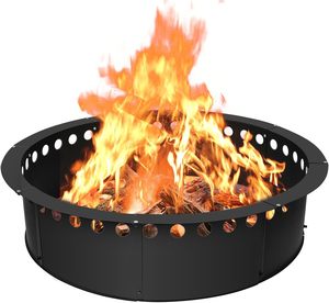 Anneau de feu en acier durable de grande capacité pour barbecue extérieur Dimensions personnalisables pour jardins résidentiels Resorts Campings Moderne - Product Image 6