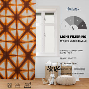 ผ้าม่านพิมพ์ลายไทได ผ้าฝ้าย ตกแต่งสไตล์โบโฮ สำหรับห้องพักในรีสอร์ท ขายส่งจากอินเดีย - Product Image 6