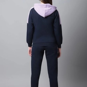 Sweat-shirt court à capuche pour femme en coton éponge de haute qualité, avec fermeture éclair 1/4, taille large, nouveau design - Product Image 5