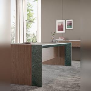Escritorio Ejecutivo Moderno con Patrón de Mármol HPL, Construcción de Madera Contrachapada E1, Estación de Trabajo de Oficina de Alta Gama con Laminado de Grado Superior - Product Image 5