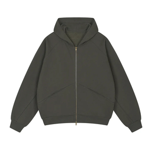 Sudadera con Capucha y Cremallera Unisex INDEX APPAREL, Color Morado Sólido, Estilo Casual, Tejido de Punto, Corte Holgado, Ropa de Otoño - Product Image 3