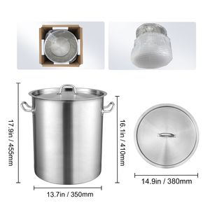 Olla Grande de Acero Inoxidable de 42 Cuartos con Tapa y Asa, Olla Comercial Resistente para Sopa y Uso Comercial, Utensilio de Cocina Multiusos - Product Image 5