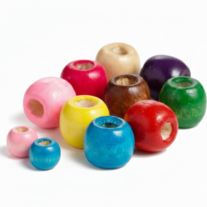 FAIZA CRAFT Perles en bois rondes faites à la main (multicolores) pour la fabrication de bijoux, tailles et designs personnalisés, boîte avec logo personnalisé, vente en gros - Product Image 6