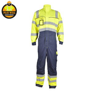 Combinaison de travail de sécurité réfléchissante de classe 2 ANSI en coton avec logo personnalisé pour les travailleurs de la construction et des usines - Product Image 5