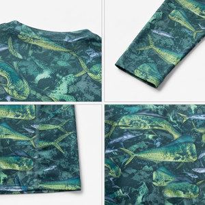Camisa de Pesca Moderna para Hombre con Estampado de Sublimación Personalizable, Cuello Redondo, Diseño con Patrón de Peces - Product Image 6