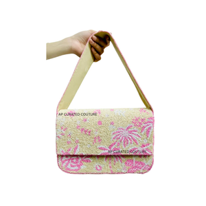 Bolso de Hombro Artesanal con Cuentas y Patrón de Sardinas para Mujer, Elegante Bolso Cruzado Bordado, Bolso de Moda Hecho a Mano - Product Image 3