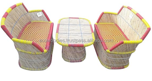 Conjunto de Mesa y Sillas de Bambú Ecológico Moderno con Sofá para Jardín, Terraza o Sala de Estar - Product Image 5