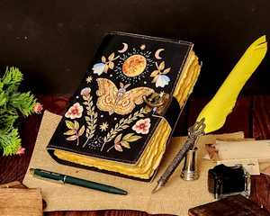 Butterfly <b>Leather</b> Journa Handmade Deckle Edge Travel <b>Diary</b> Vintage <b>Leather</b> Journal Personalized <b>Leather</b> Travel <b>Diary</b> - Product Image 2