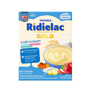 Vinamilk Ridielac Gold - Cereal para niños de seis meses-Sin sabor a carne (4 tipos en un paquete)-200g x 24 cajas/cartón - Product Image 1