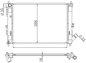 Radiadores de motor de repuesto del mercado de accesorios automotrices para Hyundai ELANTRA IX25 1.6L 2015- <span class=keywords><strong>MT</strong></span> Oe253103X500 - Product Image 6