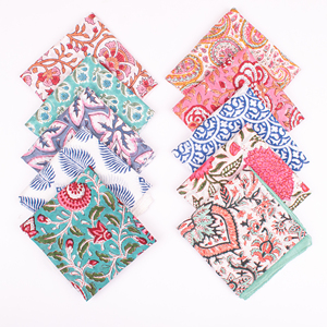 Bandana carré en coton 100% biologique, respectueux de l'environnement, teintures naturelles, imprimé à la main, foulard de mode respirant et durable en Mulmul - Product Image 6