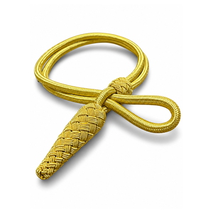 Accessoire vestimentaire en rayonne/polyester durable et écologique, avec cordon tressé à nœuds d'épée dorés et garniture à pompons, personnalisable, vente en gros - Product Image 2