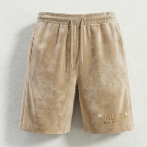 กางเกงขาสั้นผู้ชายแฟชั่นกำมะหยี่สไตล์สตรีทแวร์ ประดับโลโก้คริสตัล รุ่นซัมเมอร์ มัลซ่า ทรงปกติ รุ่นอีลิท - Product Image 1