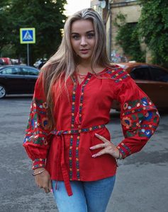 Blusa de Popelina 100% Algodón con Cuello en V y Mangas Abullonadas Estilo Bohemio Vintage para Mujer, Primavera - Product Image 3
