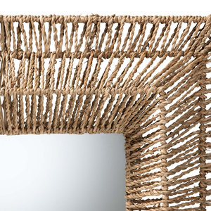 Espejo de pared cuadrado tejido Seagrass para fines decorativos de baño o dormitorio - Product Image 3